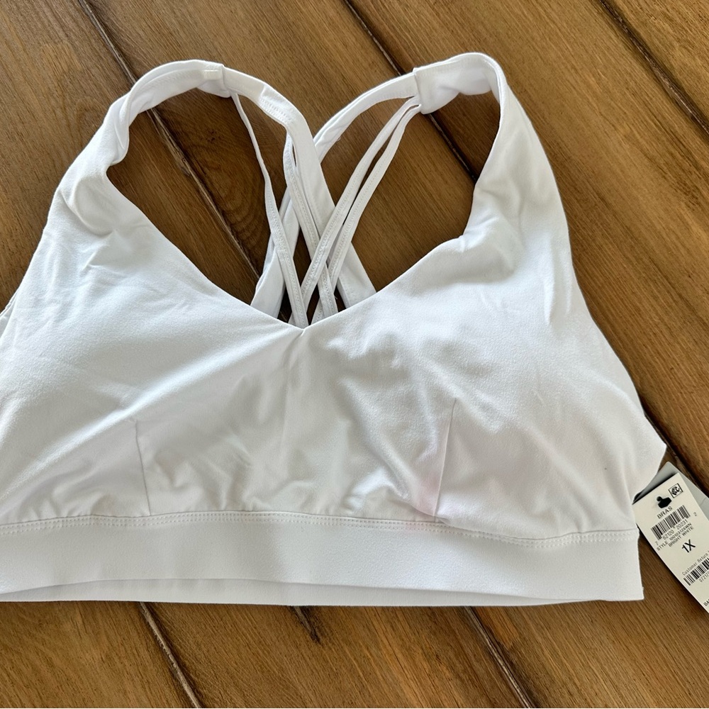 Ideology White Criss-Cross Sports Bra